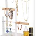 ProCase Cute Jewelry Stand, Aesthetic Jewelry Organizer for Dresser Vanity, Jewelry Holder Display for Necklaces Earrings, Gifts for Teen Girls Women, Bedroom Dorm Decor -Medium, White