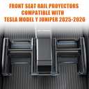 Front Seat Rail Protectors Compatible with Tesla Model Y Juniper 2025-2026 5-Piece TPE Track Cover Guards Under Seat Floor Mat Protectors