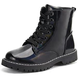 firelli Kids Ankle Boots Boys Girls Side Zipper Lace Up Work Boots 5