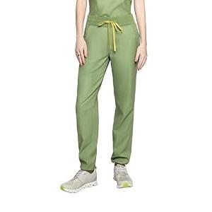 LAMBDA ACADIA Sutton Jogger Scrub Pants for Women – 6 Pockets, Comfort, Stylish, Hi-Stretch, Classic Fit (US, Alpha, Large, Avocado)