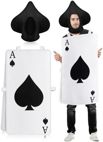 Skicuff Halloween Playing Card Costume for Adult Poker Cards Costume with Hat Deck of Cards Cosplay Outfit for Men Women, One size(40 x 20 inches) Skicuff Halloween Playing Card Costume for Adult Poker Cards Costume with Hat Deck of Cards Cosplay Outfit for Men Women, One size(40 x 20 inches)