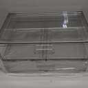 Clear Stackable Makeup Organizer with Drawer, 12''W Acrylic Storage Drawers, Cosmetic Display Case for Vanity Bathroom Countertop, Beauty Holder for Lipstick Brush Skincare Perfume (3 Pack)