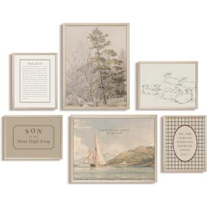 Nursery Christian Wall Art Decor Vintage Bible Verse Posters Baby Boy Nursery Canvas Wall Decor Kids Scripture Pictures Religious Playroom Prints Christian Artwork for Bedroom 8x10x6 Inch Wood Framed