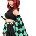 C-ZOFEK Female Anime Cosplay Women Costume Top Pleated Skirt Detachable Sleeves with Belt (Large)