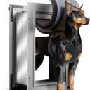 3-Flaps Insulated Dog Door for Wall, Rust Proof Aluminum Alloy Large Doggy Door, Heavy Duty Pet Door with Dual Lock, Extreme Weather Doggie Door for Interior Exterior Wall, Pets Up to 110LB