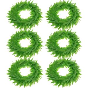 WILLBOND 6 Pieces Tropical Fern Leaf Headband Hawaiian Tropical Leis Headband Knitted Fabric Toga Headwear Leaf Crown