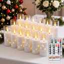 Raycare 18 Pcs Flameless Battery Operated Pillar Candles with Remote Timer