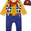 Baby Boy Prince Charming Costume Outfit with Gold Crown Newborn Infant Halloween Birthday Uniform (0-3 Months, Yellow)