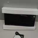 HIEEY 3 Way Mirror for Hair Cutting with LED,360 Trifold with Height Adjustable Telescoping Hooks,and 5X Magnification,for Makeup and Styling (Black)