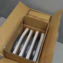 famiware Star Dinnerware Sets, Plates and Bowls Set for 4, 12 Pieces Ribbed Dishes - Chip and Scratch Resistant, Microwave and Dishwasher Safe Tableware, Matte Dark Charcoal