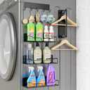 5 Pack Multifunctional Magnetic Shelves for Washing Machine & Refrigerator, Powerful Magnetic Spice Racks with Unique Hollow Design, for Laundry Room and Kitchen Organization (Black)