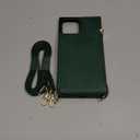 Bocasal Crossbody Wallet Case for iPhone 12 Pro Max with Card Holder,Zipper Card Slot Protector Shockproof Purse Cover with Removable Cross Body Strap 6.7 Inch(Green)