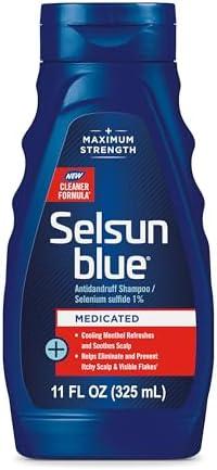 Selsun Blue Medicated Antidandruff Shampoo, Maximum Strength Scalp Treatment With Selenium Sulfide, 11 fl. oz.