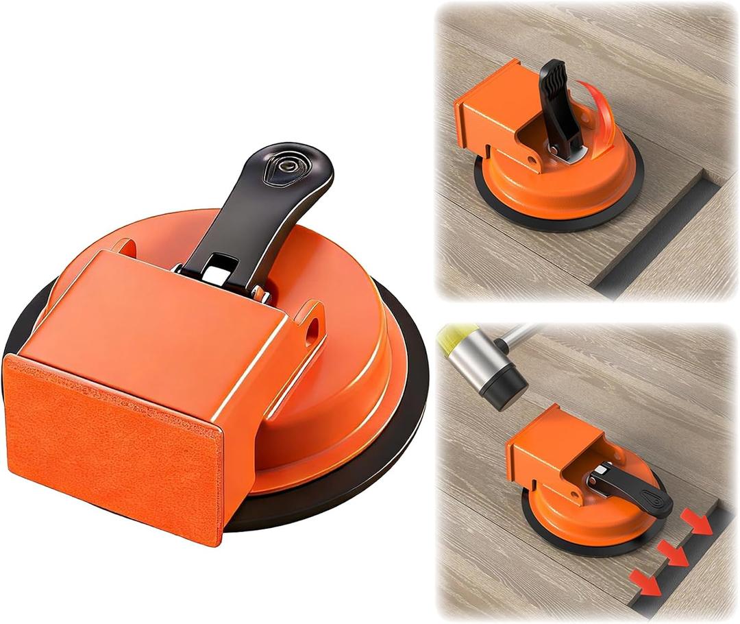 Floor Gap Fixer Tool, Carbon Steel Suction Cup Laminate Flooring Repair Tool for Wood/Vinyl Planks, Adjustable Height Seam Closer for 4.5+ Inch Wide Floors, Close Unsightly Seams