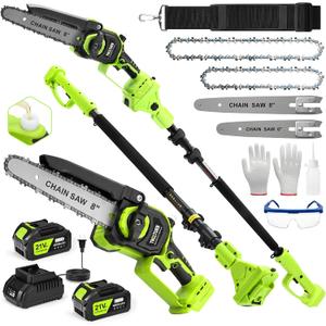 TNELTUEB 4-In-1 Cordless Pole Saw & Mini Chainsaw, 1000W Brushless Motor