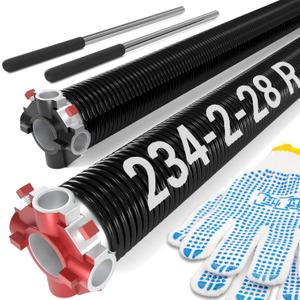 Garage Door Spring 0.234 x 2 x 28 (Pair), 18000 Cycles Garage Spring Door Replacement, Heavy-Duty & Long-Lasting Garage Door Torsion Spring, 0.234 x 2" x 28", Carbon Steel