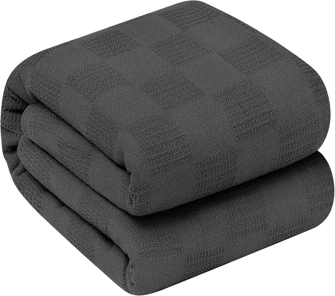 Oakias 100% Cotton Twin Plum Blanket - 350 GSM, 90 x 72 Inches, Soft, Thermal, Breathable & Durable Summer Blanket for Bed, Couches & Living Room