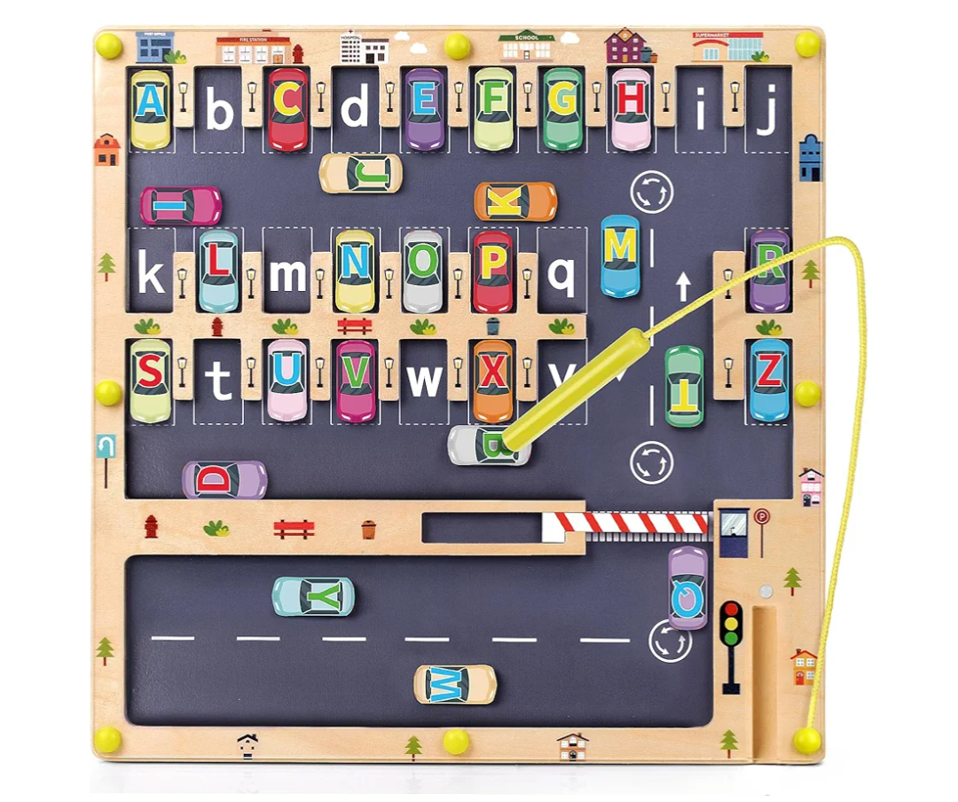 Wooden Magnetic Alphabet Maze Letter Puzzle, Montessori Fine Motor Skills Toys for Boys Girls 3 4 5 Years Old, ABC Learning Toys for Kids Age 3+, Christmas, Birthday Present