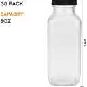 Encheng 8 oz Glass Bottles,Reusable Glass Water Bottle With Airtight Lids,Vintage Drinking Jars for Smoothies, Kombucha,Tea,Juicing Bottles Beverage Milk Bottle With Caps,Liquid Storage Jars 30pack