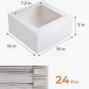 Kootek 24pcs Cake Boxes with Window, 10 x 10 x 5 Inches Bakery Boxes Treat Cookie Dessert Boxes Pastry Box for Cake, Chocolate Covered Strawberries, Cupcakes, Donuts, Baked Goods