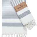 Ruvy Home Basics Turkish Hand Towels for Bathroom Set of 2 | 18"x40", Cotton | Decorative Towel for Bathroom, Kitchen, Dishcloth, Tea, Yoga, Face, Gym - Light Grey (Modern - 2 Pack)