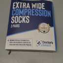 Doctor's Select 3 Pairs Plus Size Compression Socks Wide Calf - 20-30 mmHg Compression Socks for Women Wide Calf | Line Patterns 2 (XL)