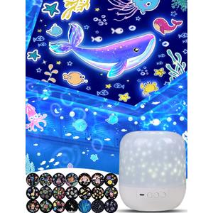 21 Sets of Films, Projector Night Light for Kids Bedroom, Ceiling, Star Galaxy Projector, Baby Night Light Projector, Light Projector for Kids Girls with 360° Rotating, Christmas, Nursery, Room Decor