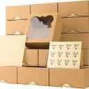 20 Pack Cookie Boxes for Gift Giving  6X6X3 Inches Bakery Boxes with Window - Extra Thick Small Cookie Containers for Treats, Desserts, Strawberries, Cupcakes, Candy, Charcuterie, Baked Goods, Pastry