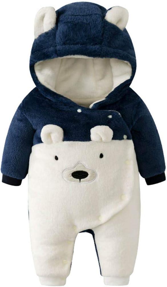 Fairy Baby Newborn Baby Snowsuit Bear Onesie Romper Winter Warm Coat Infant Fleece Footie Jumpsuit for Girls Boys 0-18M (9-12 Months)