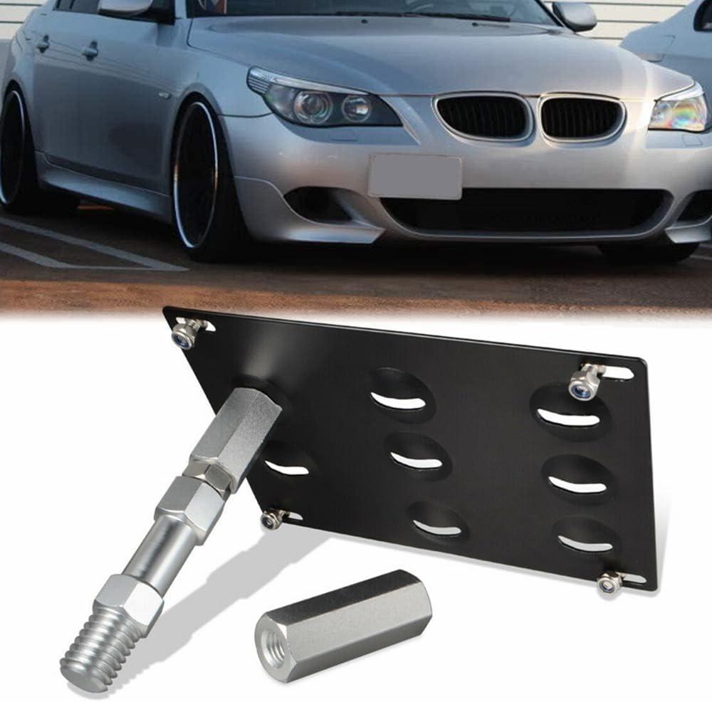 Front Bumper Tow Hook License Plate Relocator Compatible with BMW 06-10 5-Series E60 525i 530i 535i M5, 04-10 6-Series E63 E64, 95-98 E36 3-Series, 06-08 Z4, Fits Mini Cooper R56 R57 R58 R59