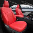 for Toyota Camry Seat Covers XSE XLE 2025 2026 - Custom Fit Car Seat Covers Full Set, Leather Seat Covers for Cars, Waterproof Car Seat Cover, Red