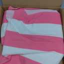 HENBAY Large Oversized Beach Towel - 35 x 70 Inch Microfiber Pool Towel, Pink Striped Quick Dry Cabana Swim Towel