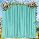 Turquoise Backdrop Curtains: 6 Panels 5ft x 10ft Polyester Backdrop Drapes for Wedding Mermaid Party Photography Decorations 30ft x 10ft