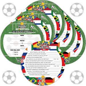 25 Pack 2026 Soccer-game Party Game Cards World Competition Match Predictions Scorecard Double-sided Funny 2 in 1 Game for Family Business Football Competition Ball Game-watch Event Supplies