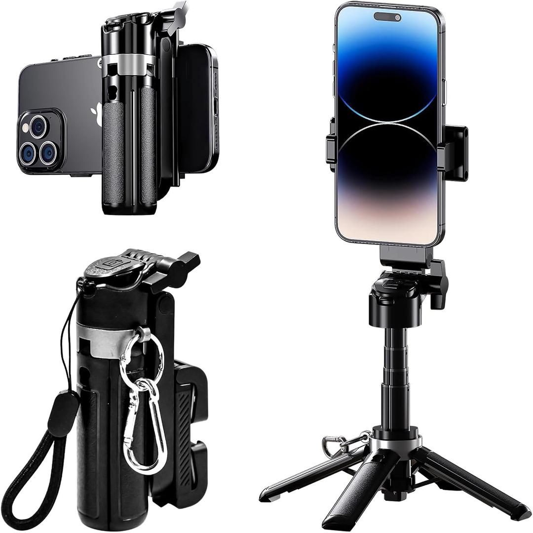 Mesenymm Portable Selfie Stick, 4-in-1 Portable Magnetic Selfie Stick for iPhone Stand, Phone Tripod with Remote Compatible with 4-7" iPhone/Android Phones for Vlog/Travel/Filming