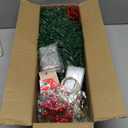 24 Inch Tabletop Christmas Tree, Artificial Mini Xmas Pine Tree with LED String Lights and Ornaments,Christmas Decoration Tree Decor-Red