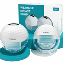 Paruu P10 Hands-Free Breast Pump Wearable, 338mmHg Strong Suction, Low Noise, 4 Modes & 9 Levels, Electric Breast Pump Portable, Smart Display, 19/21/24/28mm Insert/Flange, 2 Pack (White)