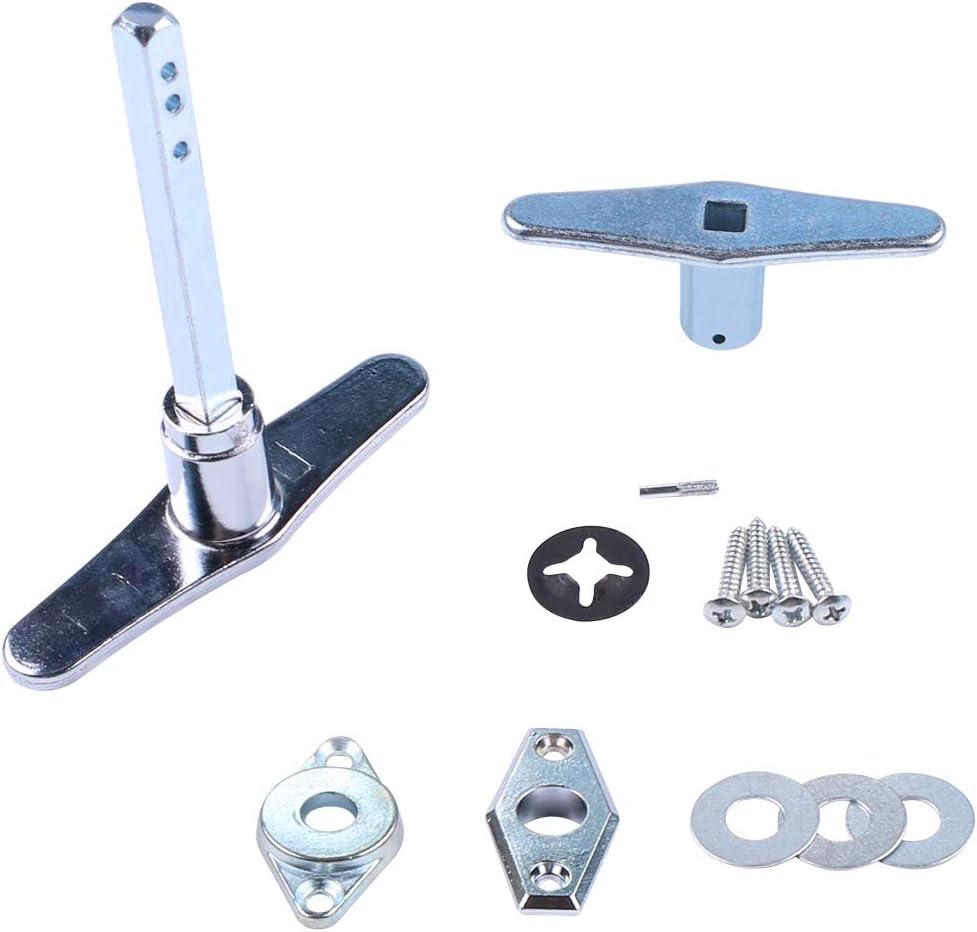 Garage Door Lock Dummy T Handle Assembly Non-Locking Door Hardware Kit (Without Keys) Chrome Plated