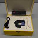 Rechargeable Leather CD Player with Speakers; Bluetooth Transmitter; Festival Gift; BGM Player for Home Dcor (Yellow)