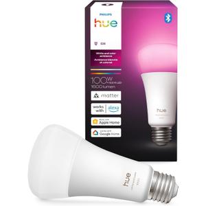 Philips Hue Smart LED A21 Bulb, White and Color Ambiance, E26 Base, 13.5W, Full Spectrum Light 1000K-20000K, 1600 Lumens, Dimmable, Compatible with Alexa, Google Assistant, and Apple Home, 1 Pack