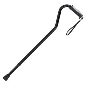 Drive Devilbiss Swan Neck Black Folding Walking Stick with Gel Grip Handle