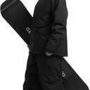 GSOU SNOW Mens Ski Jacket and Pants Set Baggy Snowboard Suit Ski Snowsuit Snow Bibs Waterproof Hooded (Small, Black)