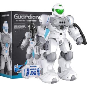 SONOMO Toys for 6-9 Year Old Boys, RC Robot Gifts for Kids Intelligent Programmable Robot (White)