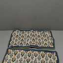 patdrea Juego de 2 fundas de almohada rectangulares de diseo, de lino azul rstico vintage con patrn floral, fundas de almohada lumbares decorativas para cama, sala de estar, automvil al aire