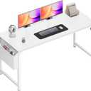 PRAISUN 55'' Computer Desk with Fabric Storage Bag