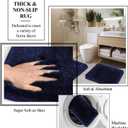 21 Pcs Bathroom Accessory Set with Waterproof Shower Curtain and Non Slip Mat,Resin Bath Set with Toothbrush Holder and Lotion Soap Dispenser,Bathroom Countertop Organizer Set for Home Apartment (Navy Blue)