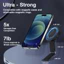 2 x Magnetic Bar Mount, Compatible with Magnetic Phone Holder for Gym, Home Fitness Bikes, Workout Equipment, Stroller and Cart Handlebars Comfortable Finger Phone Ring Grip for iPhone 16/15/14/13,Black