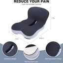 ZUAMEGUMemory Foam Car Seat Cushion Ergonomic Driver Cushion for Sciatica & Tailbone Pain, Breathable Non-Slip Car Seat Pad for Car, Office Chair, Wheelchair