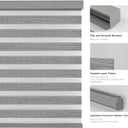 Joydeco Cordless Zebra Blinds (Pro), Dual Layer Light Control Zebra Blinds for Windows, Light-Proof Aluminum Cover, Free-Stop Roller Shades for Home & Office (Gray,28" W x 75" H)