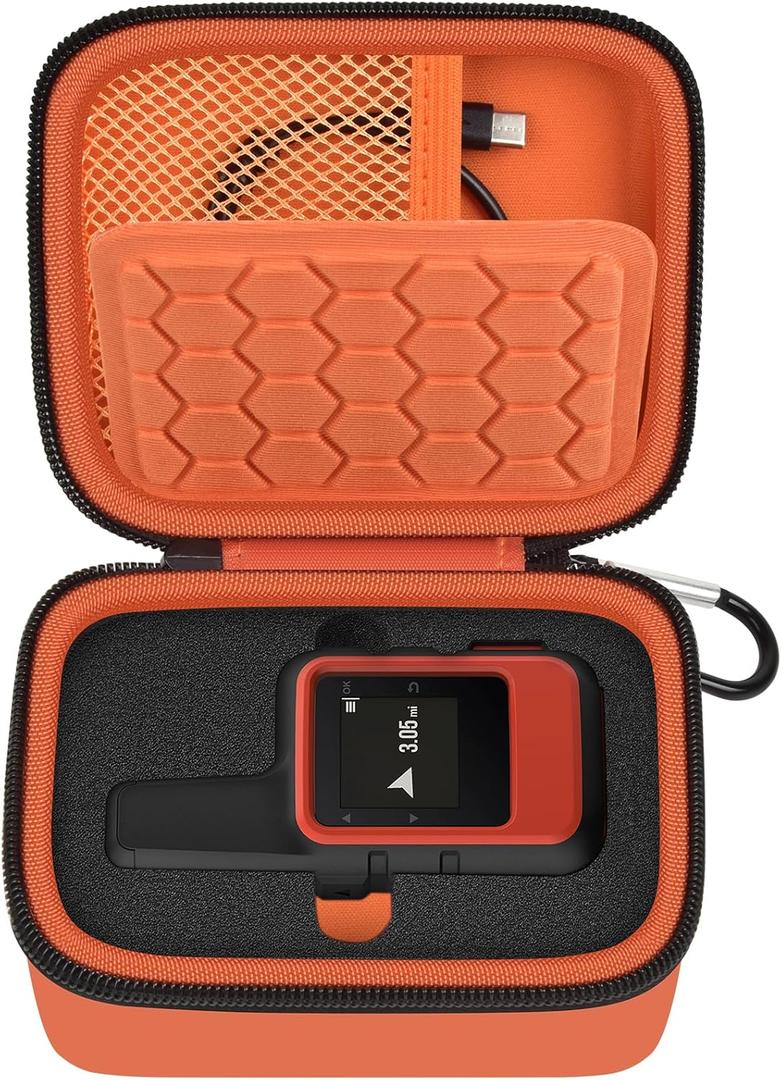Satellite Communicator Case Compatible with Garmin InReach Mini 2/010-01879-00 InReach Mini for Camping & Hiking (Orange+Black Zipper)
